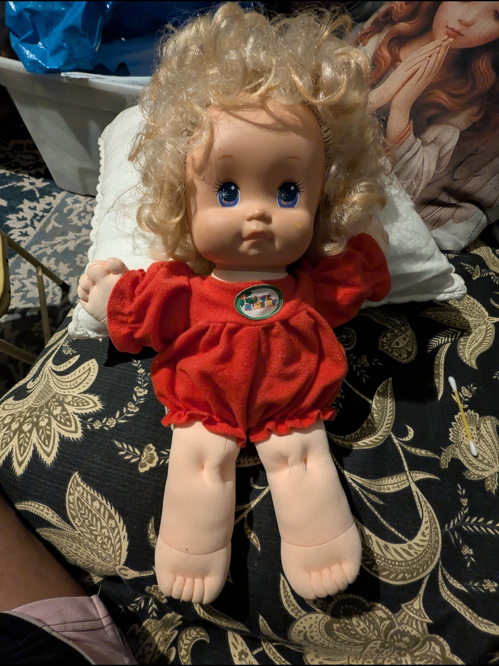 Mattel 1989 Classic Baby Doll in Red Outfit - Kids Toys